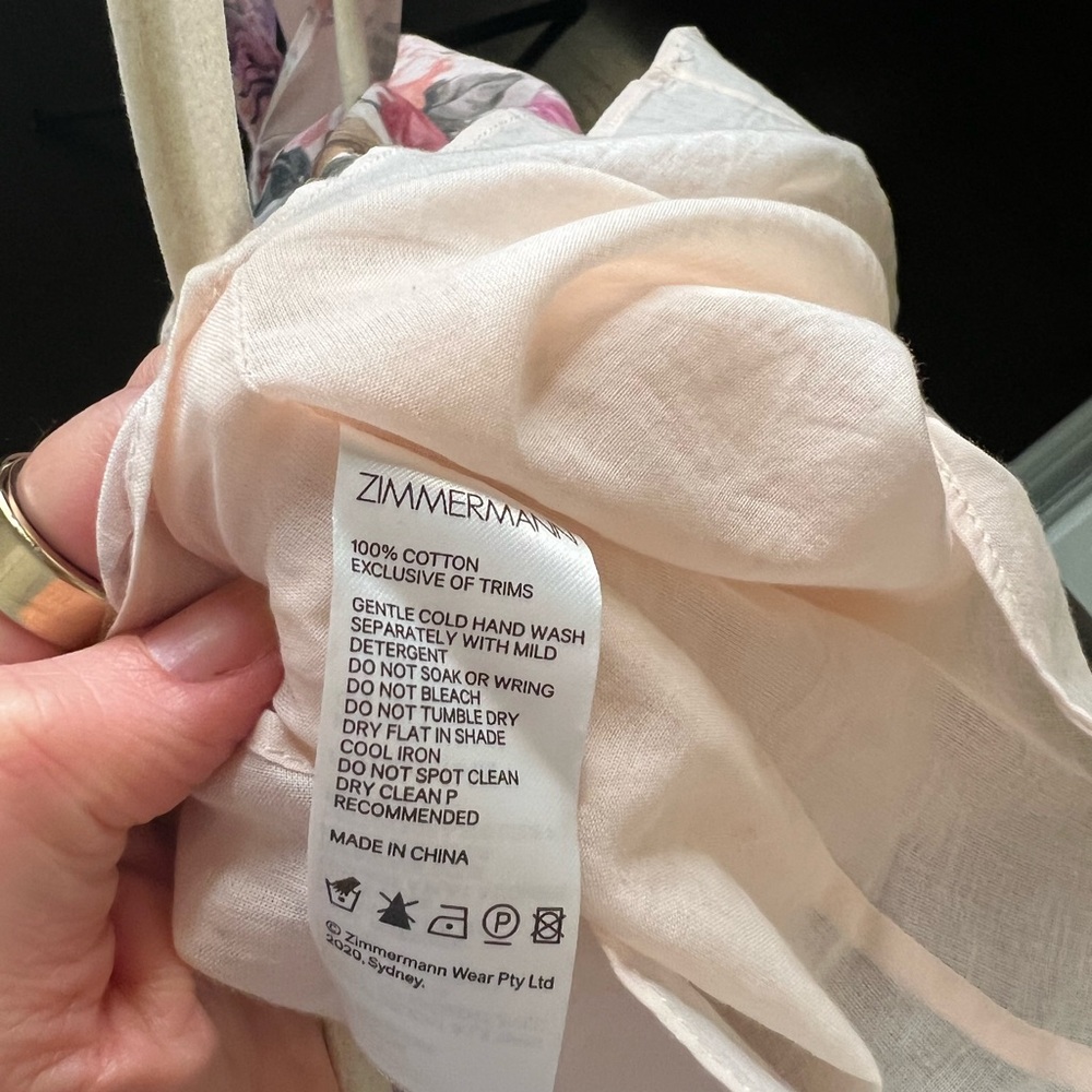 Zimmermann Floral Tiered Maxi Dress in White and Pink - Picture 9 of 9